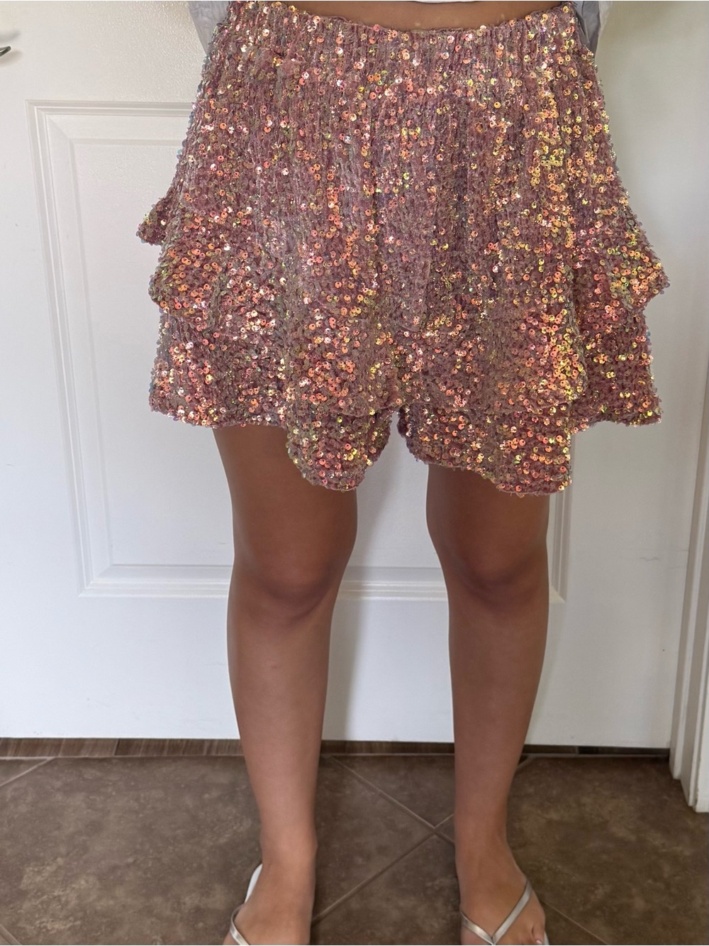 Fantastic Fawn Dusty Rose Sequin Mini Skirt